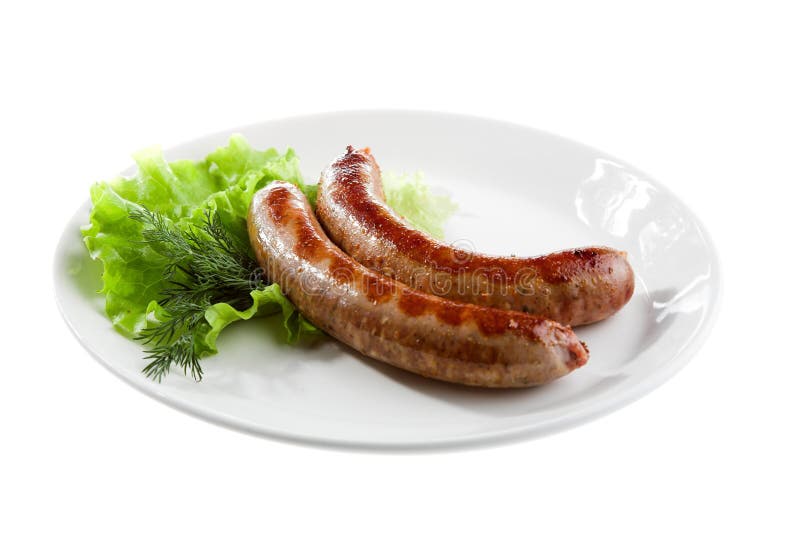 Grilled sausage platter stock photo. Image of grilled 2441362
