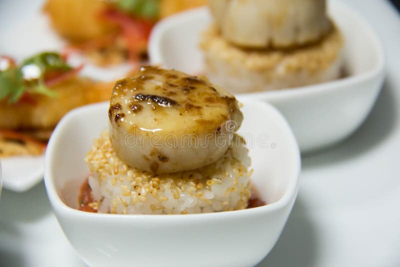 Grilled Scallops Rice Indian Style Stock Photos Free & RoyaltyFree