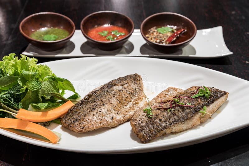 Grilled sea bass stock image. Image of mediterranean 97537757