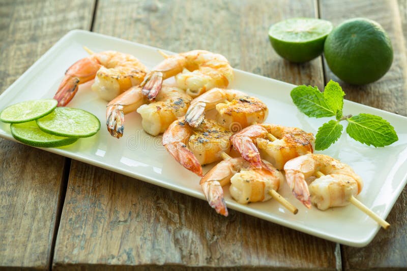 Grilled shrimp royalty free stock images