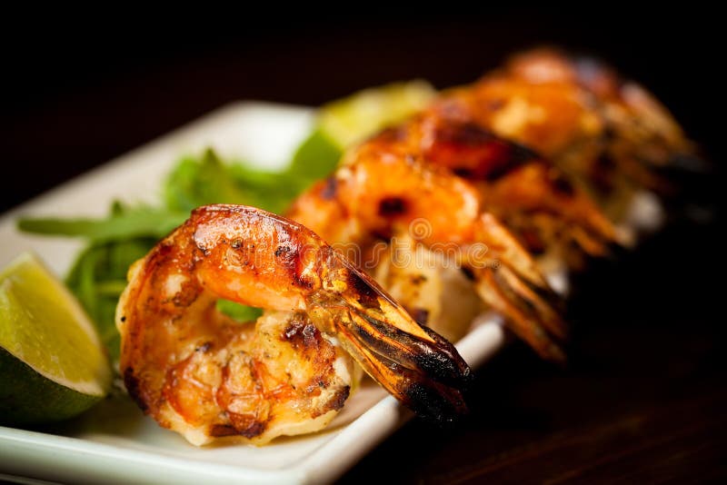 Grilled Shrimp royalty free stock photo