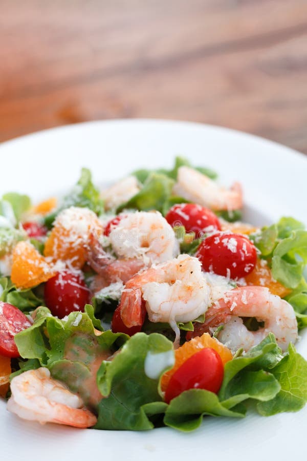 Grilled Shrimp Salad royalty free stock photography