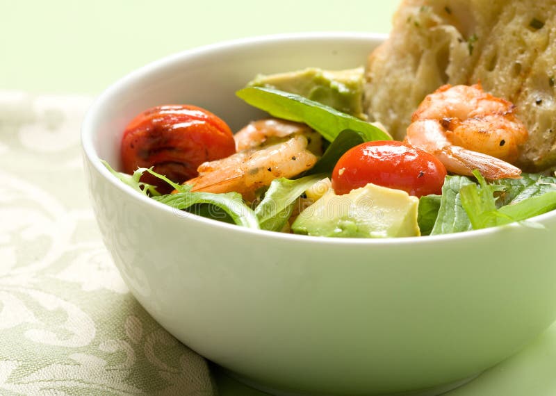 Grilled Shrimp Salad stock images