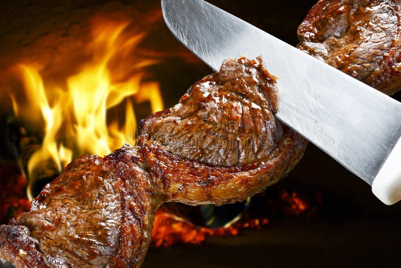 Churrasco Picanha Brazilian Barbecue Isolated Stock Image - Image of  eating, fire: 66395801
