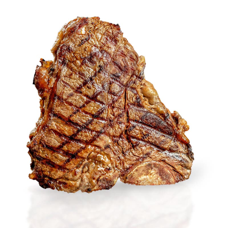 Grilled Tbone Beef Steak. Medium Rare Porterhouse Meat Steak Isolated