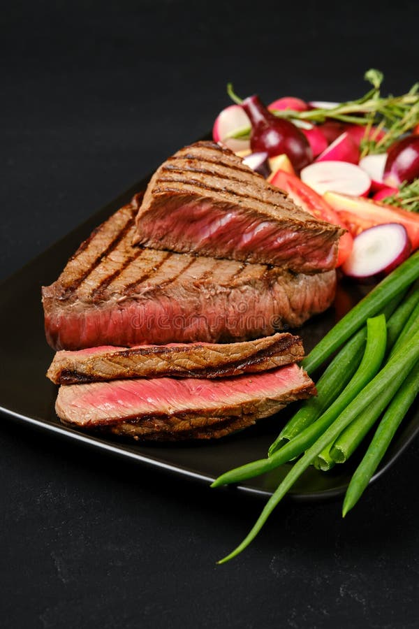 Grilled Tritip Loin Beef Steaks Medium Rare. Stock Photo Image of