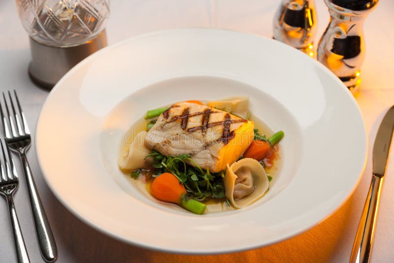 Grilled tuna dinner. stock photo. Image of barbecue, dinner 38271956