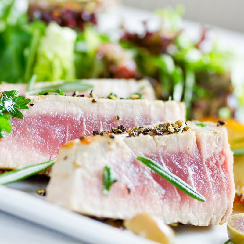 Grilled tuna stock photo. Image of meal, fillet, healthy 42036924