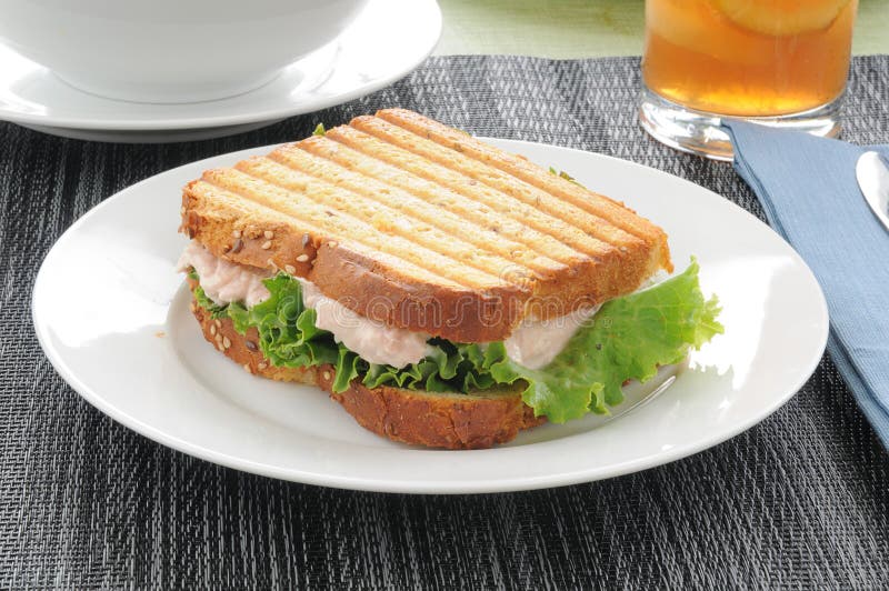 Grilled tuna sandwich stock image. Image of drink, food 25597241