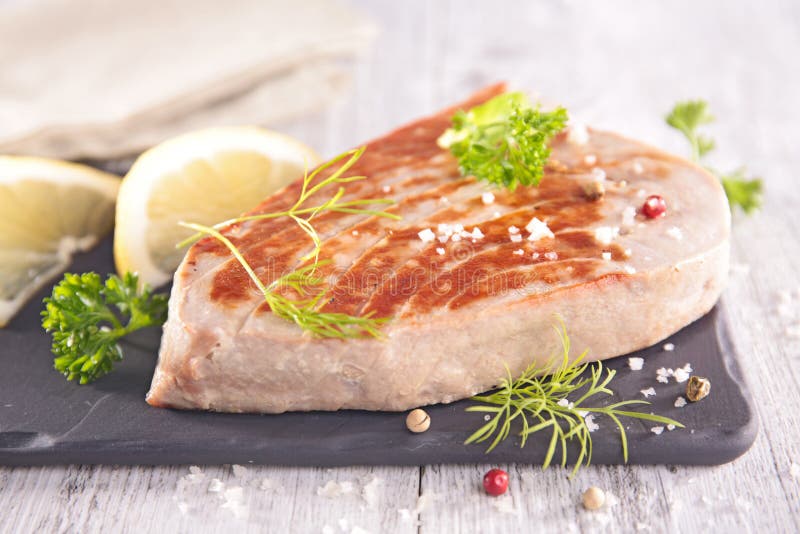 Grilled tuna steak stock image. Image of cuisine, grilled 53963523