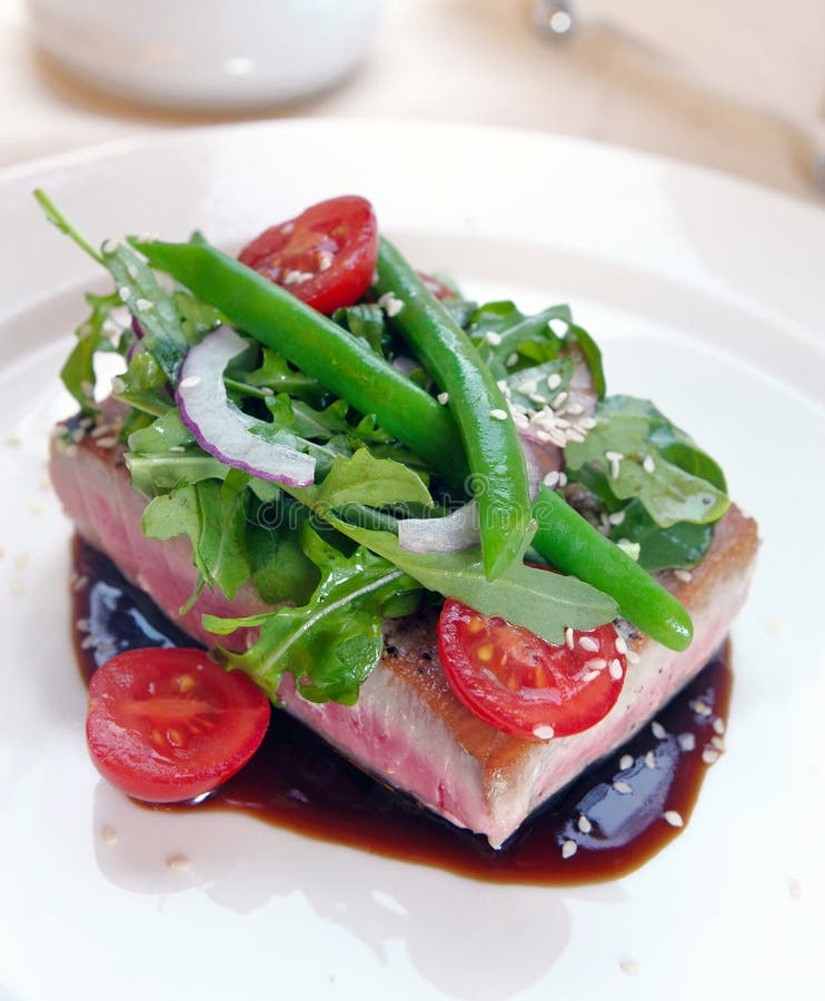 Grilled Tuna with Vegetables Stock Image Image of restaurant, pepper