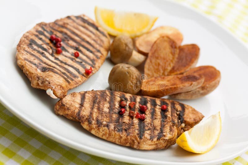 Grilled turkey fillet ,fried potatoes