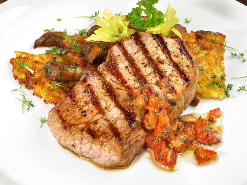 Raw Veal Striploin Ready for Cutting Steaks on White Background Stock