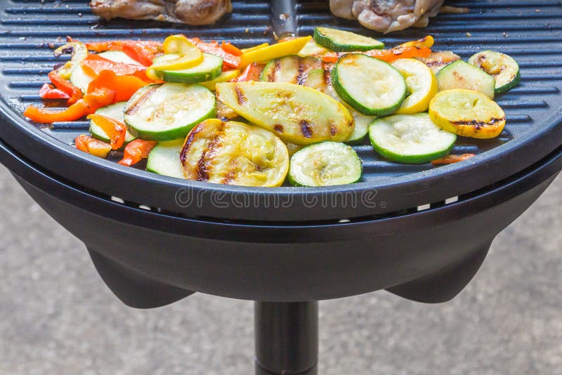 Grilled Vegetables on Electric Grill Stock Photo Image of grill