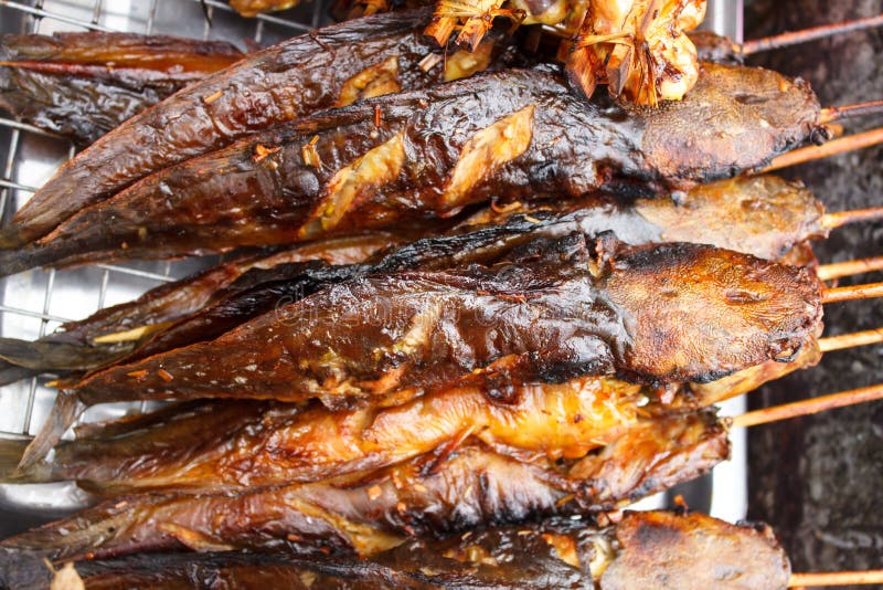 Grilled Walking Catfish (Thai Style) Stock Image Image of dinner