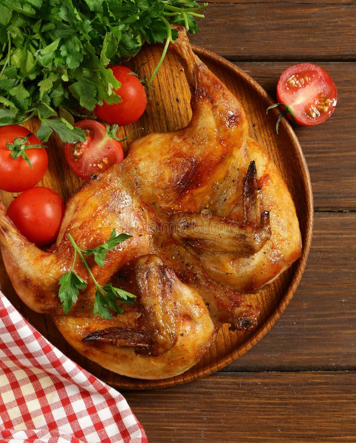 Grilled Whole Chicken with Herbs Stock Photo Image of lunch, closeup
