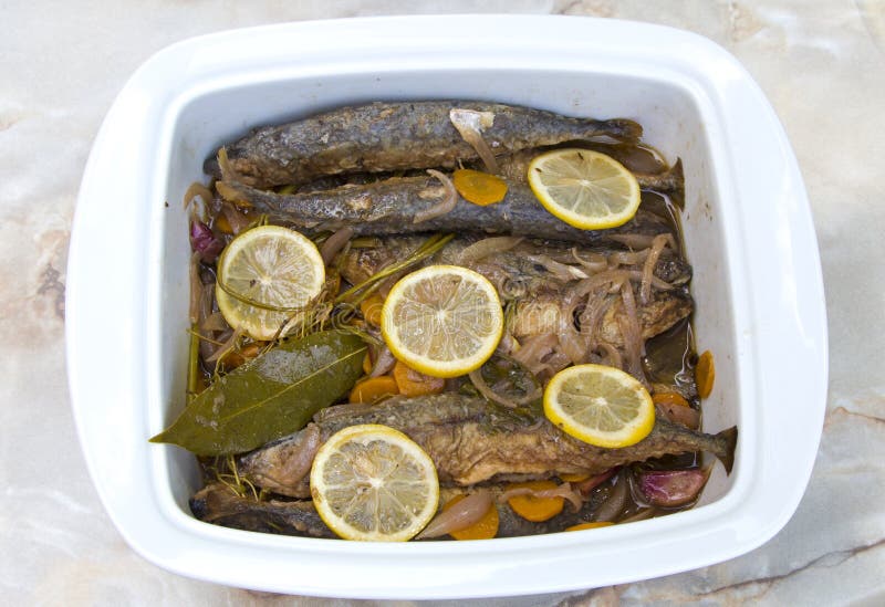 Grilled Young Mackerels in Marinade Stock Photo Image of cuisine