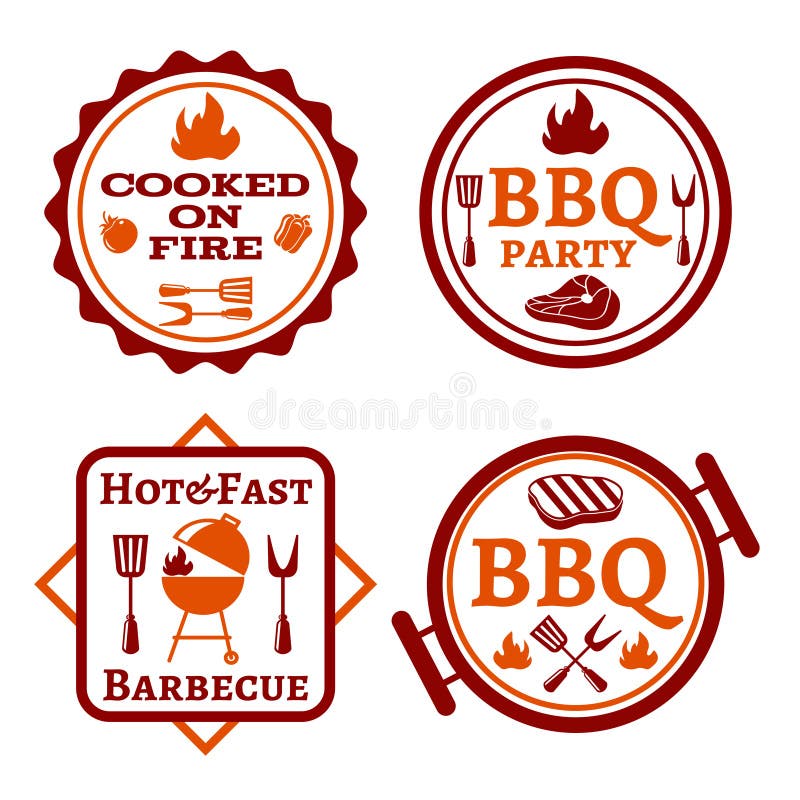Grillfestlogo stock illustrationer Grillfestlogo stock illustrationer