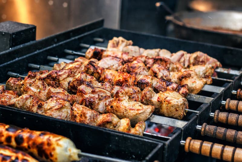 Shashlik Meaning Skewered Meat Originally Made Stock Photo 682149109