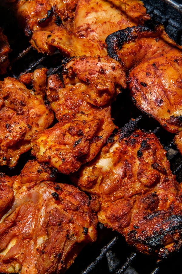 Grilling Memphis Rub Chicken Stock Photo Image of barbeque, thighs