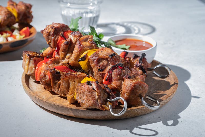 Grillowany kebab wieprzowy obraz stock