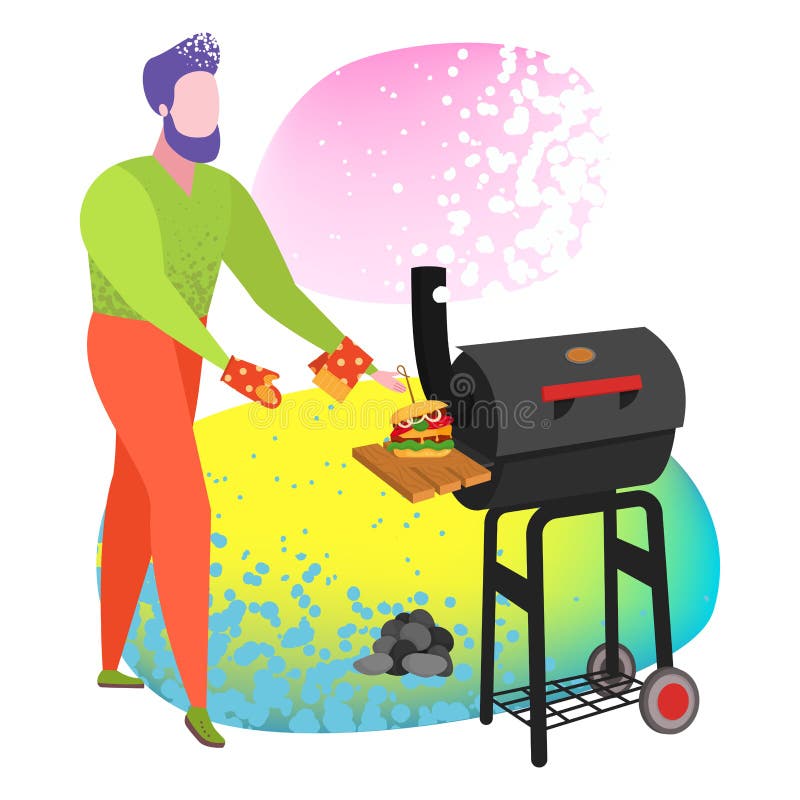 Grillplakat-Leutekochen gegrillt stock abbildung Grillplakat-Leutekochen gegrillt stock abbildung