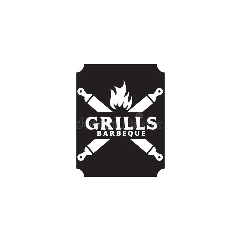 Grills barbeque restaurant logo design template stock illustration Grills barbeque restaurant logo design template stock illustration