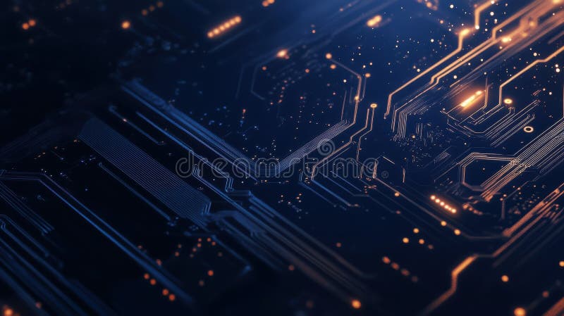 Grilă de tip neon abstract privită dintr-un unghi superior pe un fond albastru închis royalty free stock image