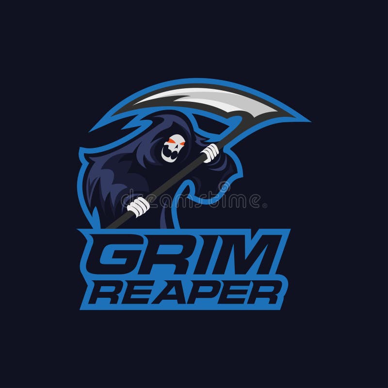 Reaper Head Mascot Logo Illustration Template Stock Vector