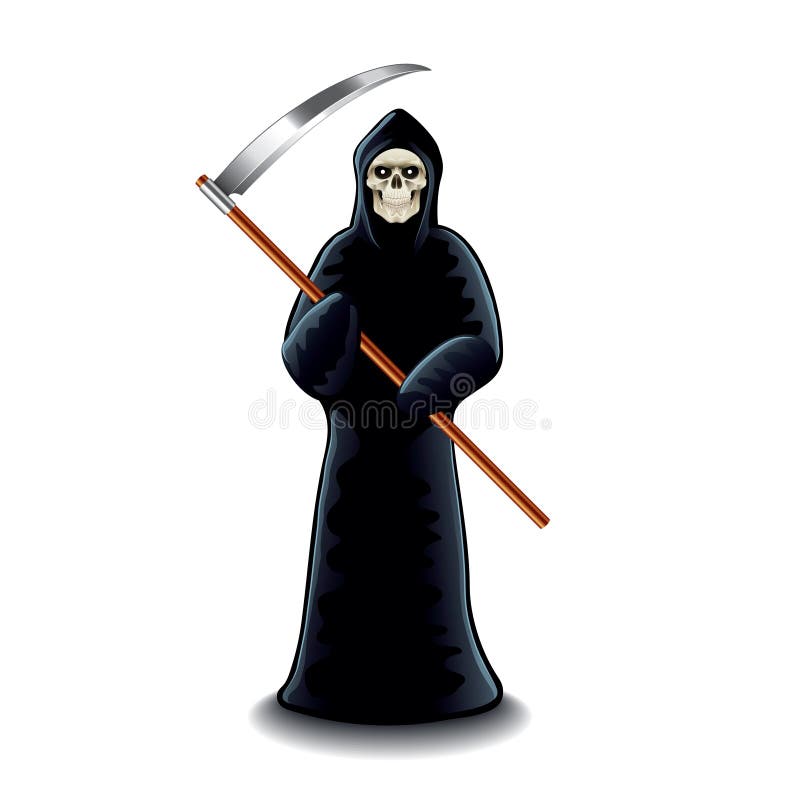 Grim Reaper Isolated on White Vector Stock Vector - Illustration of ...