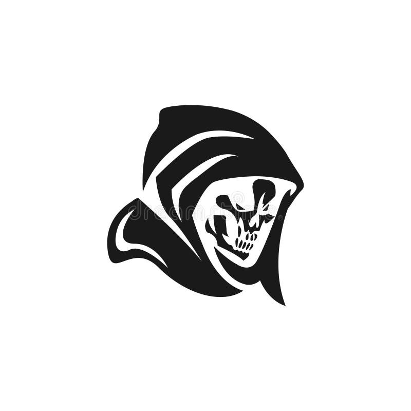 Reaper Head Mascot Logo Illustration Template Stock Vector