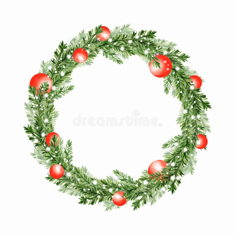 Grinalda 5 da árvore de abeto do Natal ilustração stock