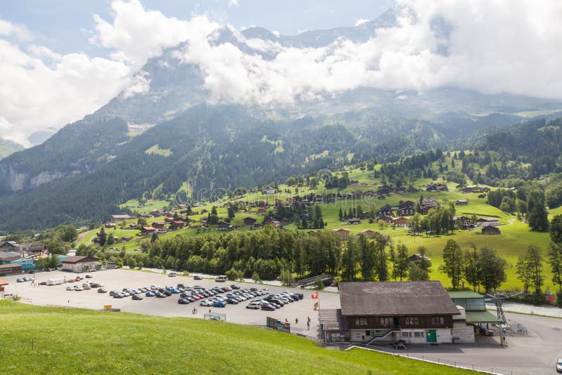 Grindelwald Switzerland Jungfrau, Panorama Foto Editorial Imagem de