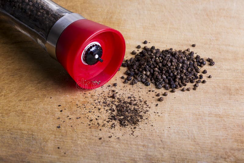 Grinder of Black Peppercorns Stock Image Image of spices, grinding 64603295