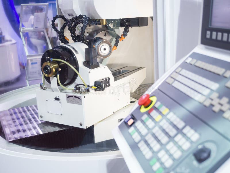 Grinding cutting tool by grinding machine royalty free stock image