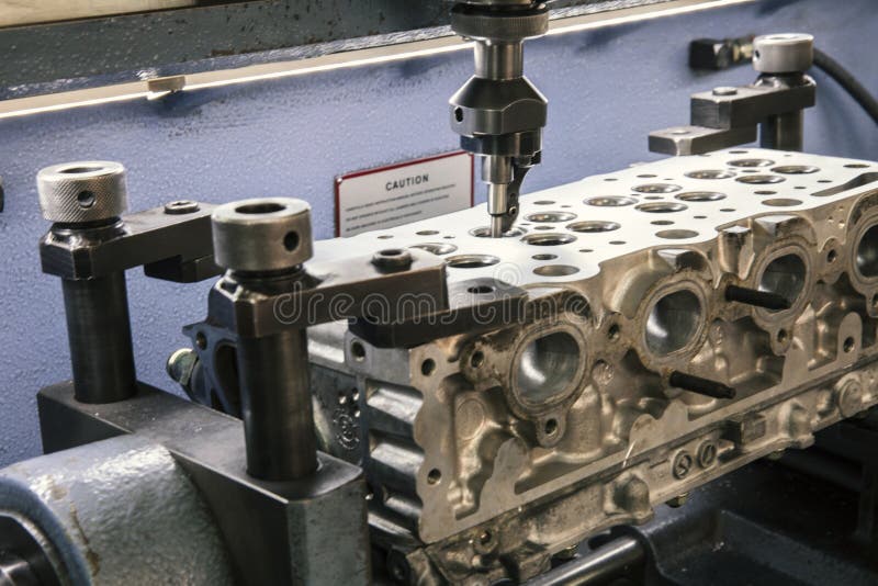 Grinding cylinder head royalty free stock photo