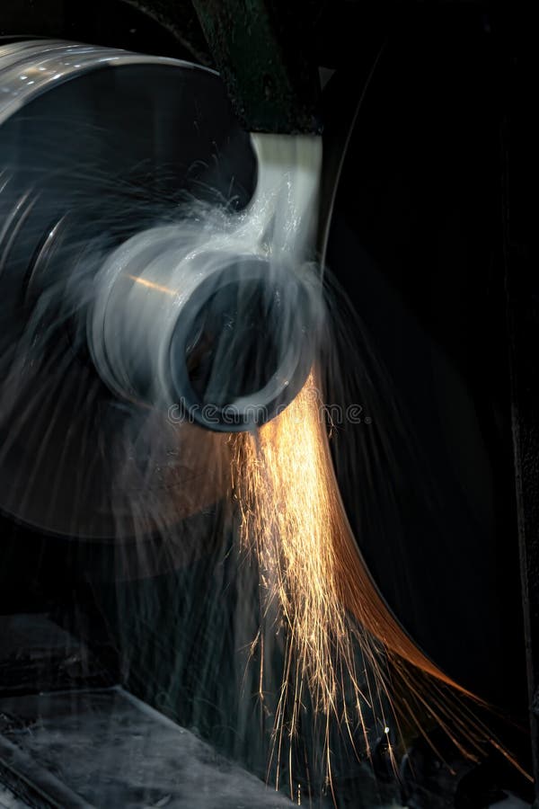 Grinding Metal on a Circular Grinding Machine with Water Cooling Stock