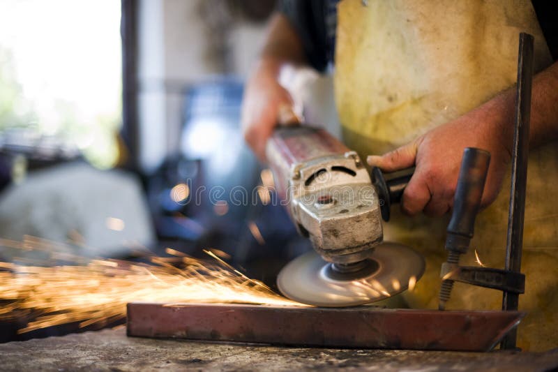 Grinding Metal Part, Sparkles Stock Photo Image of shiny, rotary