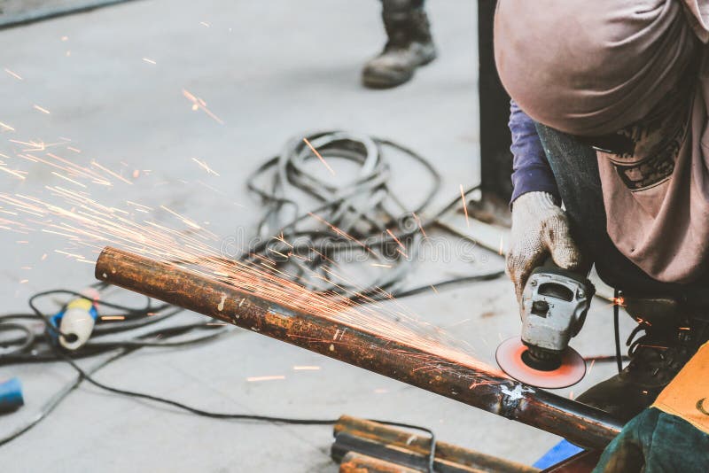 Grinding Steel and Steel Welding Stock Image Image of blade, power