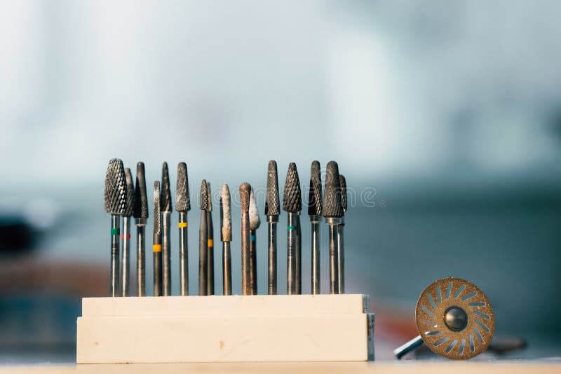Grinding Tools and Drills for Dental Technicians Stock Image Image of