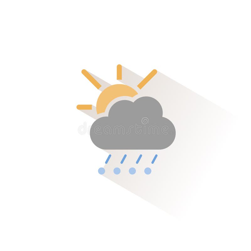 Grindină și nori de ploaie și soare. pictogramă culori izolate. ilustrare vectorială meteo stock illustration