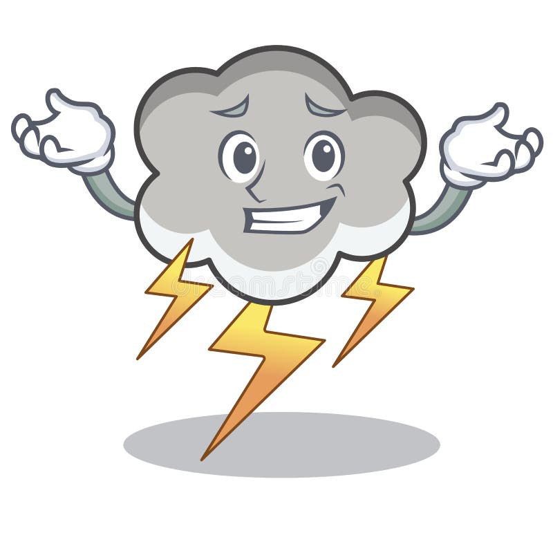 Grinning Thunder Cloud Character Cartoon Stock Vector - Illustration of ...