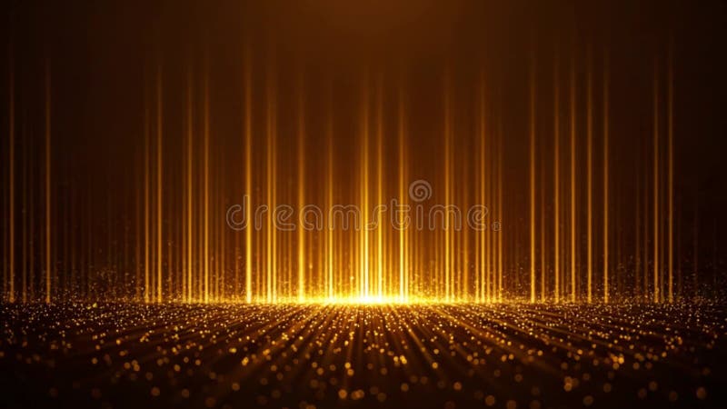 Grinzi de lumină de aur și particule strălucitoare Fundal abstract vector illustration