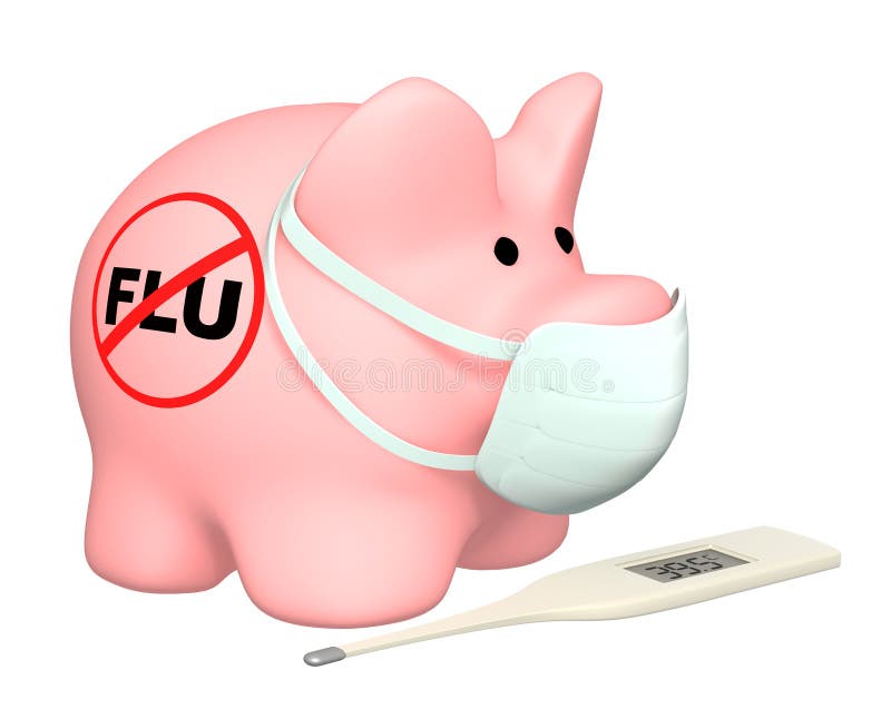 Conceptual image - stop of a swine flu. Conceptual image - stop of a swine flu