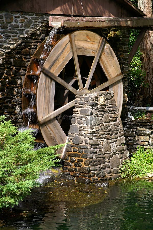 Grist Mill Water Wheel stock photo. Image of ground, wheel 1253400