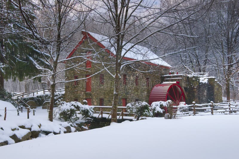 Grist mill in winter