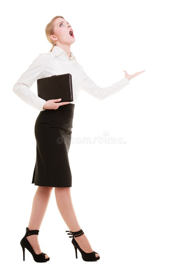 Gritaria gritando do professor louco da mulher de negócios imagem de stock royalty free Gritaria gritando do professor louco da mulher de negócios imagem de stock royalty free