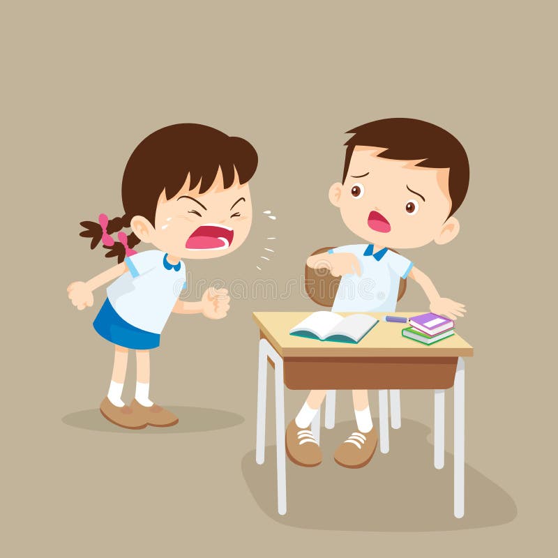 Gritaria irritada da menina no amigo ilustração stock Gritaria irritada da menina no amigo ilustração stock
