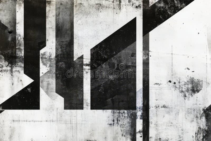 A gritty, raw brutalism-inspired background with muted black and white tones, rough textures, and stock photo