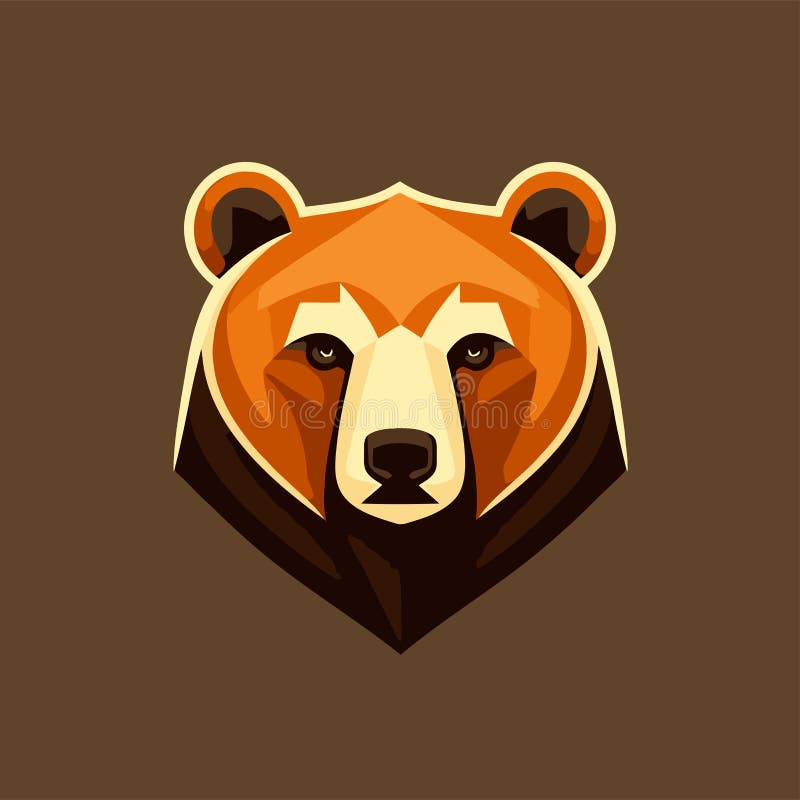 Grizzly Bear Head Logo Symbol Design Template, Emblem, Sport Logo Stock